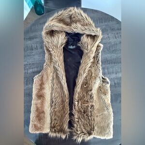 Men's Faux Fur Blazer - Brown